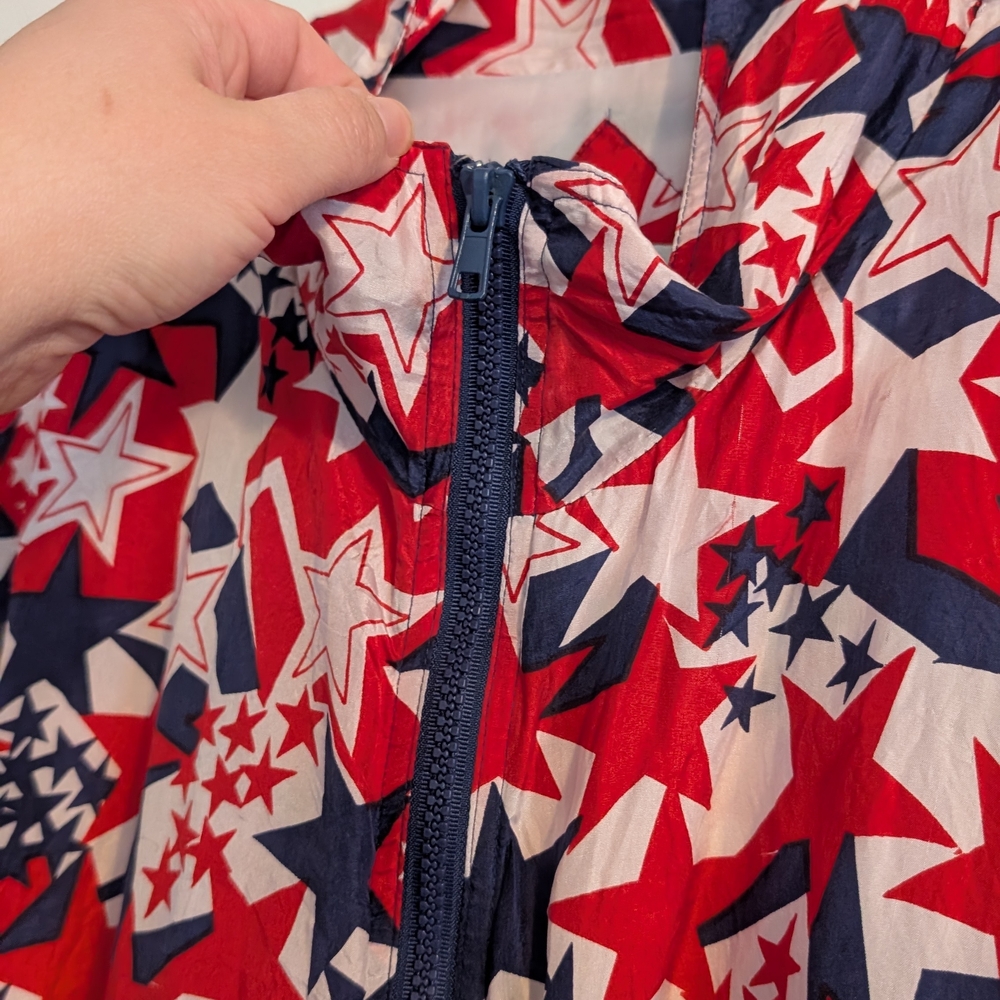Bogart Red & Navy Star-Print Bomber Jacket Size 1x - Picture 4 of 9